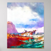 Schip aan de kust van Noorwegen Poster (Voorkant)