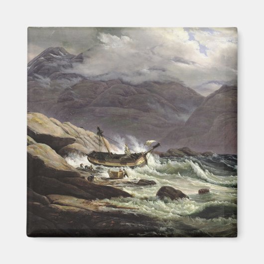 Schip aan de Noorse kust, 1831 Magneet (Voorkant)
