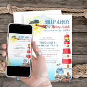 Schip Ahoy Anchors Aweigh Boy's Nautical Birthday Kaart