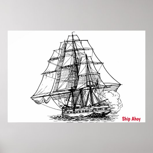 Schip Ahoy Poster (Voorkant)