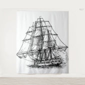 Schip Ahoy Tapijt Wandkleed (Voorkant)