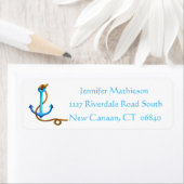  Schip Anchor Nautical Love - Blue Turquoise Etiket (Insitu)