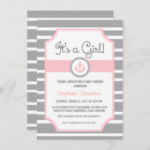 Schip-ankerdouche voor nautische baby's kaart (Voorkant / Achterkant)