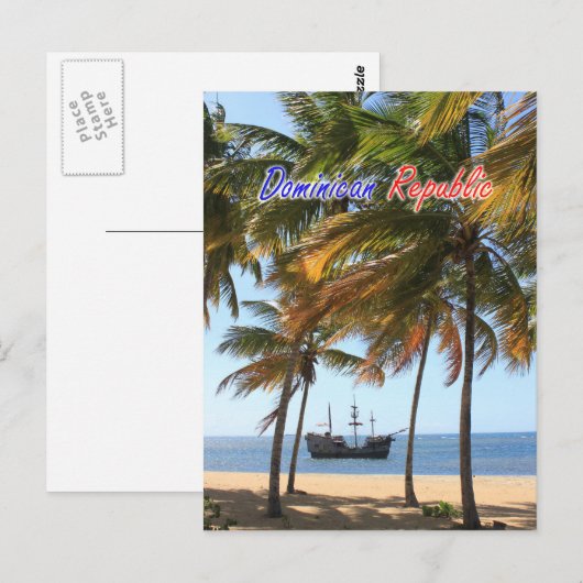 Schip bij Las Terrenas Samana Dominican Republic P Briefkaart (Voorkant / Achterkant)