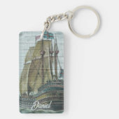  Schip Blauw Groen Wanderlust Thema Sleutelhanger (achterkant)
