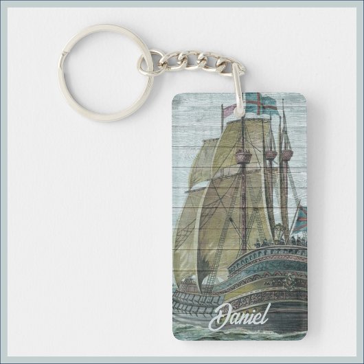  Schip Blauw Groen Wanderlust Thema Sleutelhanger