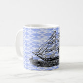 schip Blue Harlequin Koffiemok (Voorkant links)