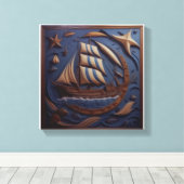 schip canvas afdruk (Insitu (Houten vloer))