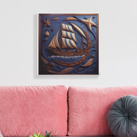 schip canvas afdruk (Insitu (Woonkamer))