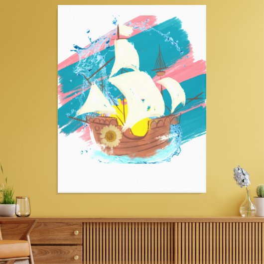 schip canvas afdruk (Insitu (Woonkamer))