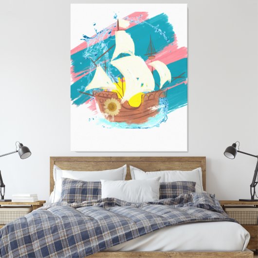 schip canvas afdruk (Insitu (Slaapkamer))
