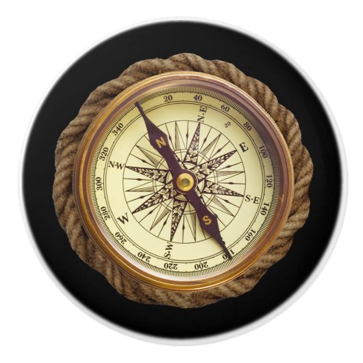 Schip Compass ~ Navigational Device ~ * ~ Keramische Knop (Voorkant)
