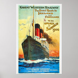 Schip Cruise naar Ierland Reisreclame Poster