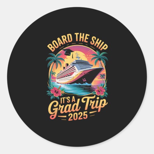 Schip De Scheeps Graduatietrip 2025 Senior Cr Ronde Sticker (Voorkant)