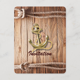 schip dock strand anchor nautical bruiloft kaart