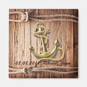 schip dock strand anchor nautical save the date magneet (Voorkant)