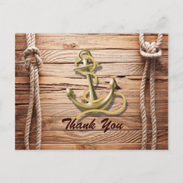 schip dock strand anker nautische bruiloft dank u briefkaart