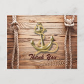 schip dock strand anker nautische bruiloft dank u briefkaart (Voorkant)
