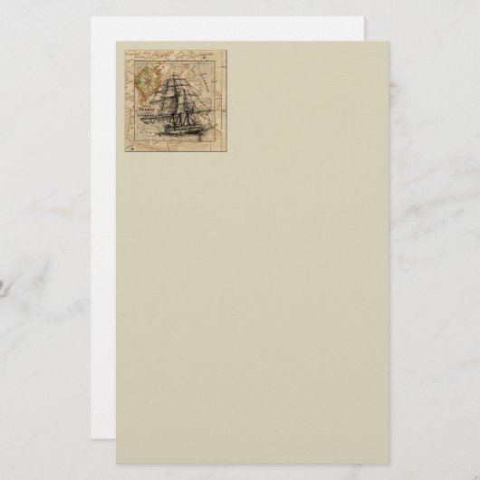 schip en kaart (Voorkant / Achterkant)