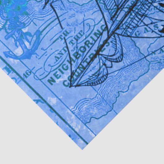  schip en kaart tissuepapier (Detail)