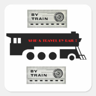 Schip- en treinreizen vierkante sticker