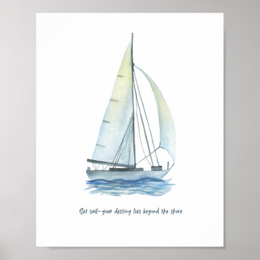 Schip en zee, Motiverende Poster (Voorkant)