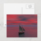 Schip en Zonsondergang Briefkaart (Voorkant / Achterkant)