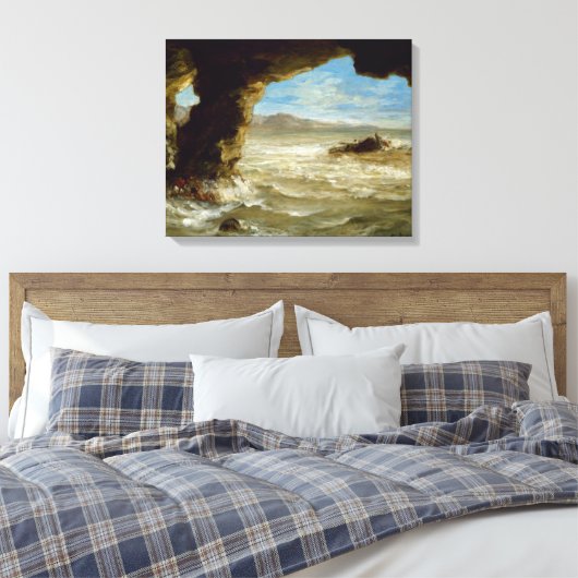  schip Ferdinand Delacroix aan de kust Canvas Afdruk (Insitu (Slaapkamer))