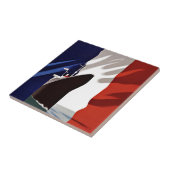 Schip Frans lijn Vintage Travel Tegeltje (Zijkant)