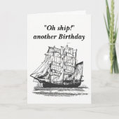  Schip Funny Birthday voor hem Kaart (Voorkant)