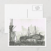 Schip gebruikt als pennenschil van 1800 briefkaart (Voorkant / Achterkant)