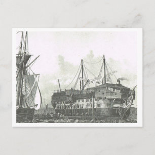 Schip gebruikt als pennenschil van 1800 briefkaart