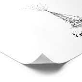 Schip geschetst trouwvingerafdruk gastboek poster (Hoek)