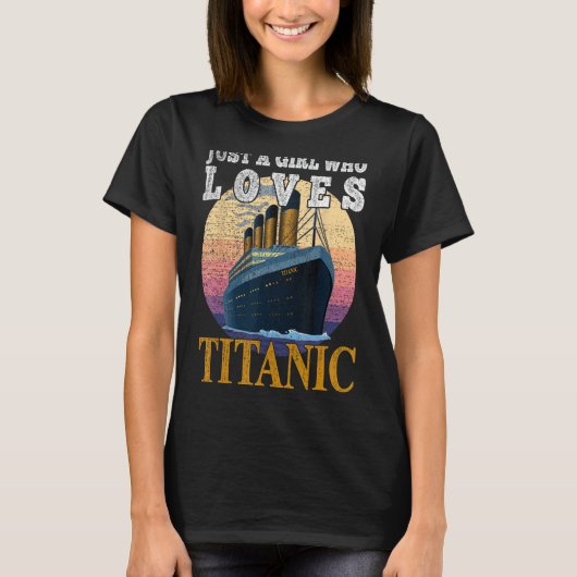Schip gewoon een meisje dat van Titanic Boat Titan T-shirt (Voorkant)