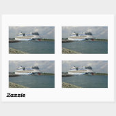 Schip glimlachen rechthoekige sticker (Vel)