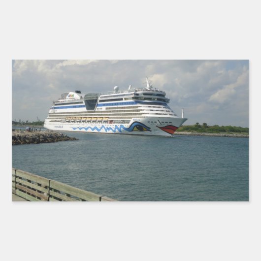 Schip glimlachen rechthoekige sticker (Voorkant)