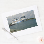 Schip glimlachen rechthoekige sticker (Envelop)