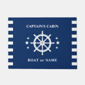 Schip Helm Wiel Kapitein Cabine Boot Naam Marine B Deurmat (Voorkant)