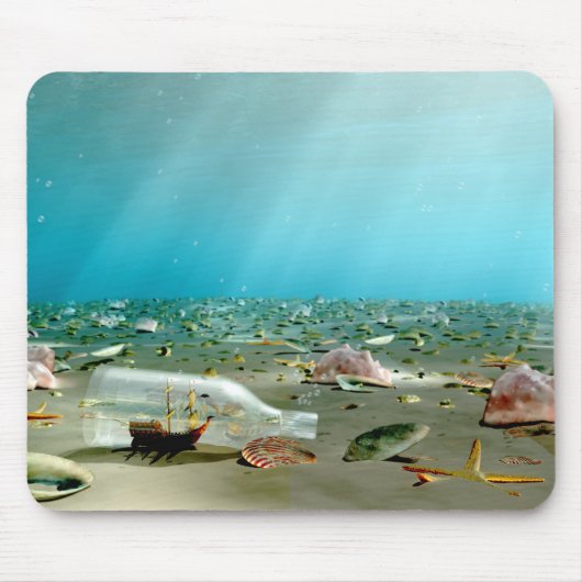 Schip-in-a-Bottle Wreck Mousepad Muismat (Voorkant)
