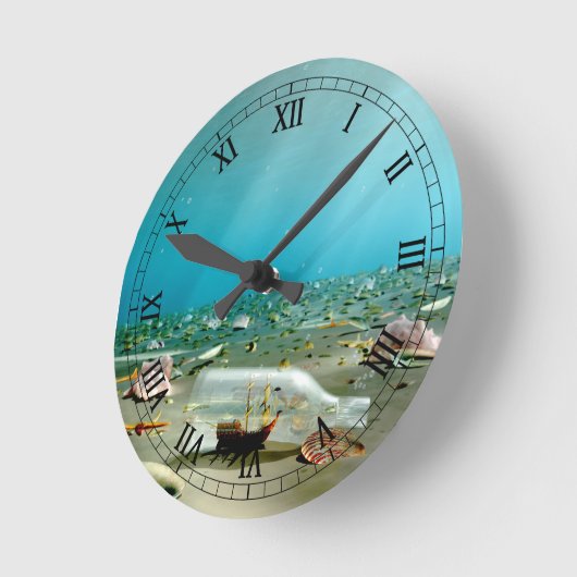 Schip-in-a-fleskast Ronde Klok (Hoek)