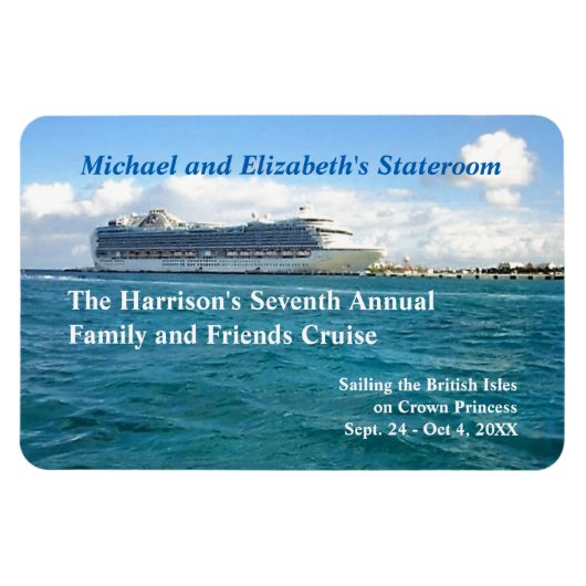 Schip in de Deurmarkering van de Haven Douanestaat Magneet (Horizontaal)