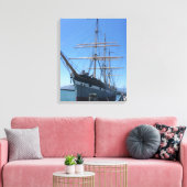 Schip in de haven canvas afdruk (Insitu (Woonkamer))