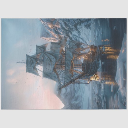  schip in de ijsontkoppeling tissuepapier (Voorkant)