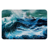 Schip in de zee in storm magneet (Horizontaal)