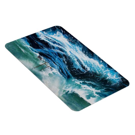 Schip in de zee in storm magneet (Rechterzijde)