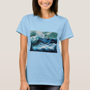 Schip in de zee in storm t-shirt