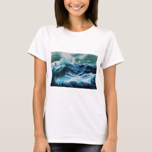 Schip in de zee in storm t-shirt