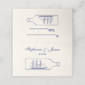 Schip in een fles blauw - Ivory BG Escort Kaart Plaatskaartje (Buitenkant ongevouwen)