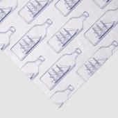 Schip in een Fles Blauw Tissuepapier (Detail)