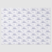 Schip in een Fles Blauw Tissuepapier (Voorkant)